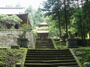 新海三社神社東本社へと続く歴史が感じられる参道の石段